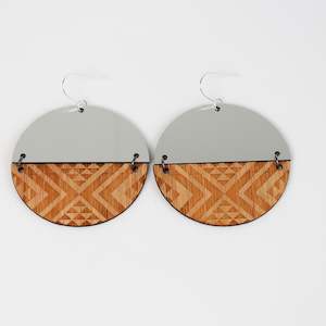 Earrings Bamboo Silver, Split Tāniko II