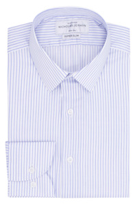 Menswear: Wallace Stripe Blue - Super Slim