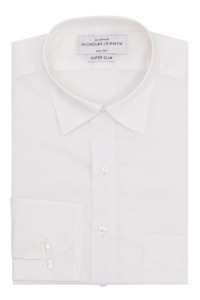 Menswear: Catlins Linen White  - Super Slim