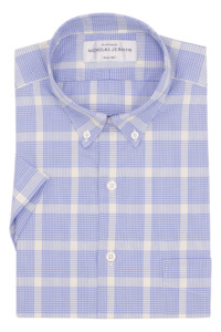 Menswear: Webb Check - Short Sleeved - Super Slim