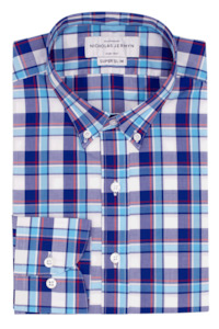 Menswear: Gibbston Plaid Blue - Super Slim