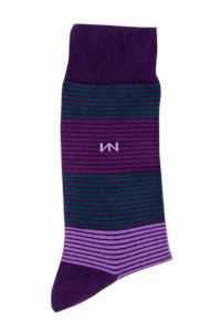 Egyptian Cotton Socks - Purple Stripe