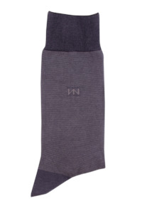 Egyptian Cotton Socks - Grey Stripe