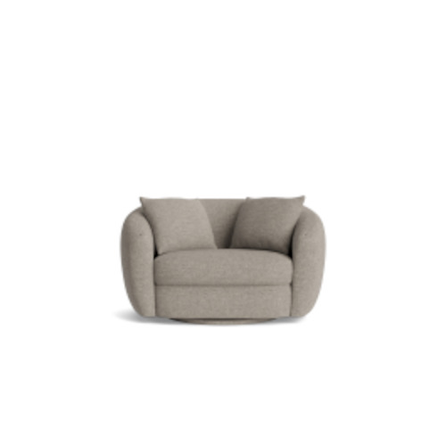 Nora Swivel Armchair in Merino fabric Porcelain