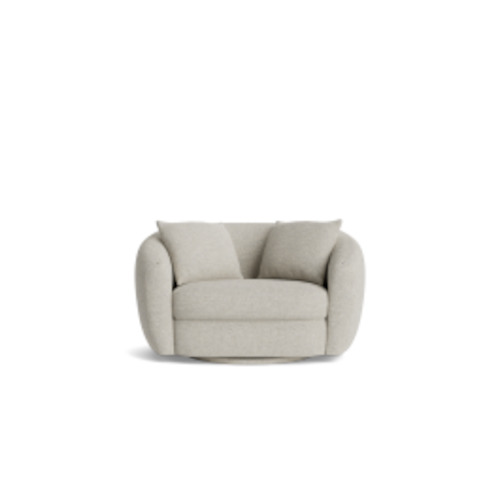 Nora Swivel Armchair in Merino fabric Cotton