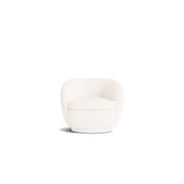 Cobble swivel armchair in coda fabric white