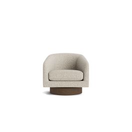 Barrel swivel armchair in coda light grey