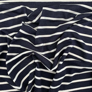 The Merino Collective Ethical Merino  - Navy/White Breton Stripe