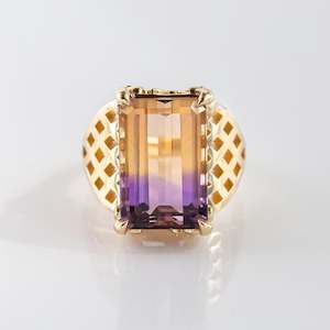 Jewellery manufacturing: The Femme Fatale Assassin Ring with Ametrine in 9 carat Gold