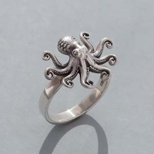 Jewellery manufacturing: Mini Kraken Octopus ring in Sterling Silver