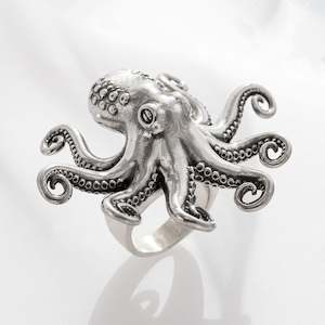 Jewellery manufacturing: Kraken Octopus ring in Sterling Silver