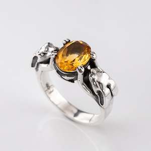 Jewellery manufacturing: Lucky Bunny ring with Citrine in Sterling Silver