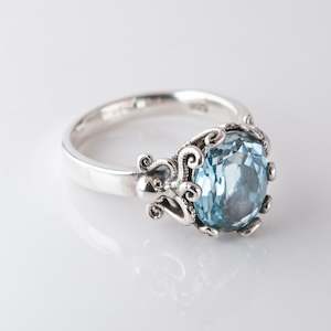 Jewellery manufacturing: Topaz Twin Octopus ring in Sterling Silver