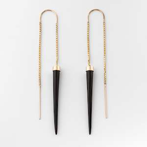 Jewellery manufacturing: 14 carat Buffalo Horn Slipstream Earrings