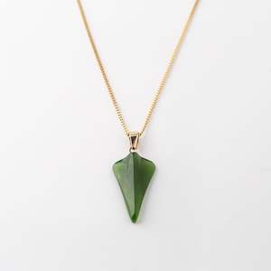 Jewellery manufacturing: 14 carat Gold Pounamu Jet Plane Charm Pendant