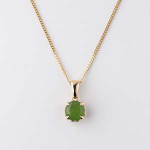 Baby Dewdrop pendant with Pounamu in 9 carat Gold