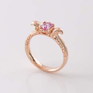 0.51 carat Pink Sapphire Double Rising Cobra ring in 9 carat Rose Gold