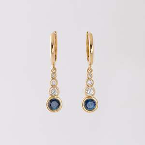 Sapphire and Diamond Princess Earrings in 9 carat Gold