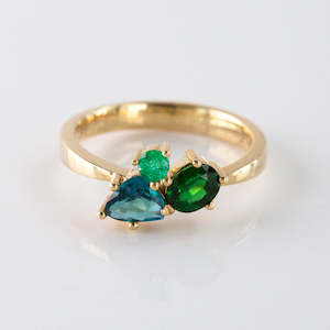 Jewellery manufacturing: Hidden Lagoon Cluster ring in 9 carat Gold