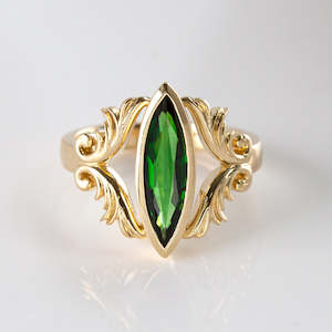 1.34 carat Chrome Tourmaline Oracle ring in 9 carat Gold