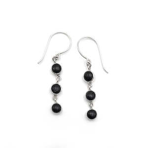 Black Pounamu 3 Muses Earrings