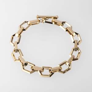 Solid Gold Hex Bracelet in 9 carat Yellow Gold