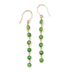 Jewellery manufacturing: Gold Pounamu Babylon Earrings