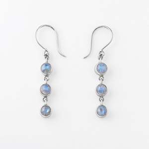 Jewellery manufacturing: Rainbow Moonstone 3 Muses Earrings