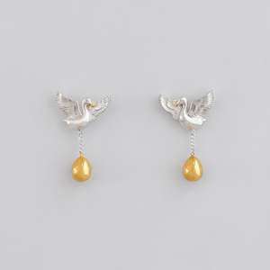 Golden Goose Stud Earrings in Sterling Silver