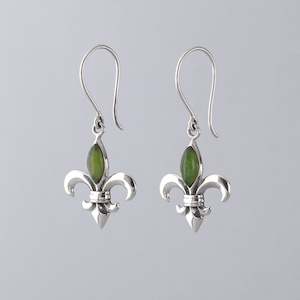 Pounamu Fleur de Lis Earrings