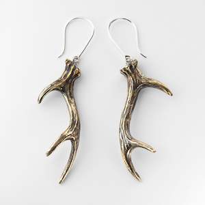 Jewellery manufacturing: Brass Stag Antler Earrings