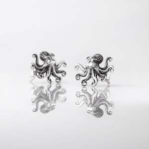 Jewellery manufacturing: Baby Kraken Octopus Studs in Sterling Silver