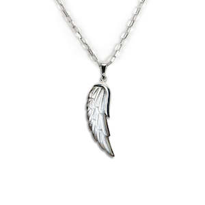 Jewellery manufacturing: Angel Wing Charm carved from Mother of Pearl