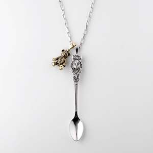 Goldilocks Spoon Pendant in Brass and Sterling Silver