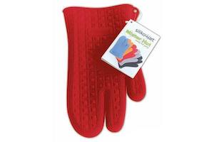 3 Finger Glove + Pot Holder Trivet Set (Red)