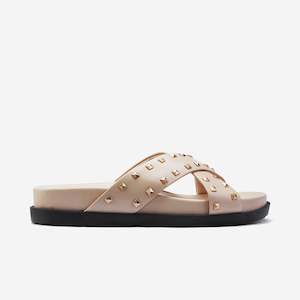 Marlow Slide Sandal | Nude Leather