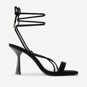 Gio Sandal Heel | Black Suede