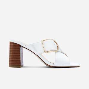 Footwear: Kylie Sandal Heel | Off-White Leather