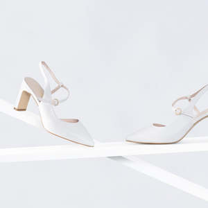 Anita Heel | Off white leather