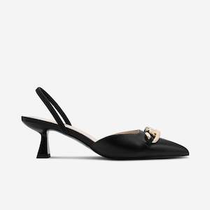 Sloane Slingback Heel | Black Leather