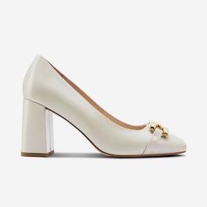 Footwear: Jolie Pump Heel | Ivory Leather