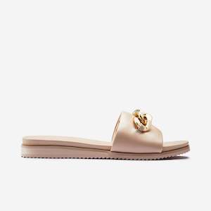 Footwear: Bowie Slide Sandal | Nude Leather