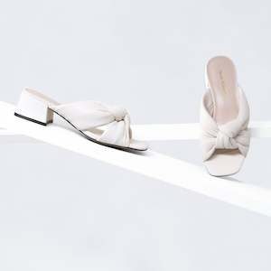 Adele Mule Sandal | Ivory leather