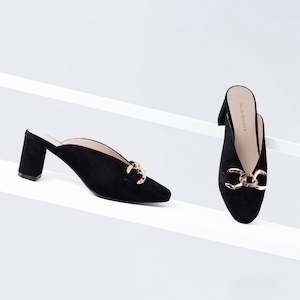 Mariah Mule Heel | Black suede