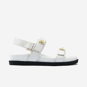 Maine Flat Sandal | Off-White Leather