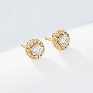 A girl's best friend studs | gold