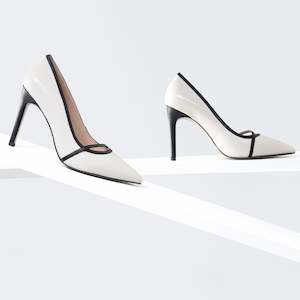 Nina 95mm Heel | Ivory/black