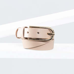 Element Leather Belt 25mm | gold nude pebble