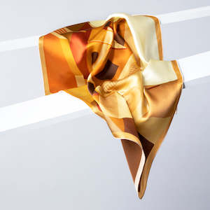 Footwear: Tangerine Desert Silk Scarf 65x65