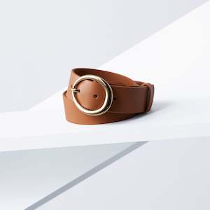 Footwear: Molten Leather Belt 34mm | gold tan leather